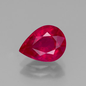 Rubino naturale rosso da 1,96 ct, taglio a pera, VS-SI