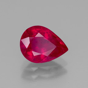 Rubino naturale rosso da 1,96 ct, taglio a pera, VS-SI