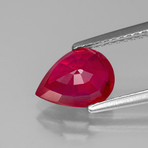 Rubino naturale rosso da 1,96 ct, taglio a pera, VS-SI