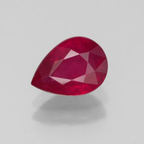Rubino naturale rosso da 1,55 ct, taglio a pera, VS-SI