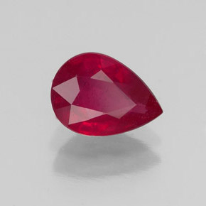 Rubino naturale rosso da 1,55 ct, taglio a pera, VS-SI