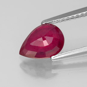 Rubino naturale rosso da 1,55 ct, taglio a pera, VS-SI