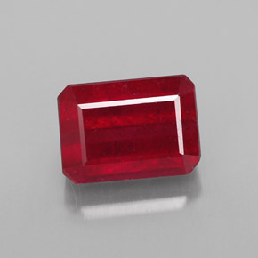 Rubino naturale rosso da 1,87 ct, taglio smeraldo, SI