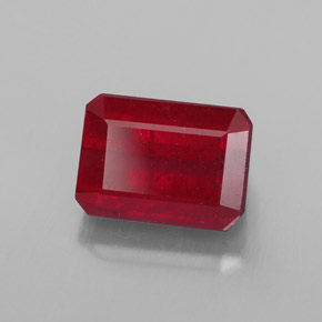Rubino naturale rosso da 1,87 ct, taglio smeraldo, SI