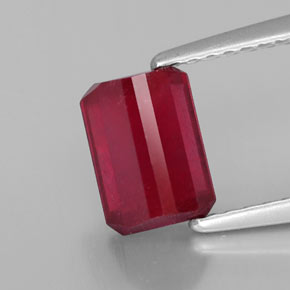 Rubino naturale rosso da 1,87 ct, taglio smeraldo, SI