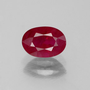 Rubino naturale rosso da 1,07 ct, taglio ovale, SI
