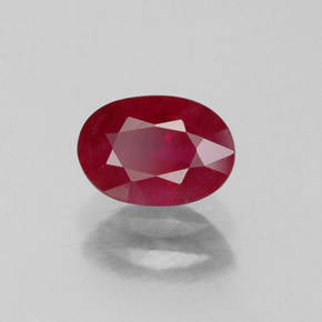 Rubino naturale rosso da 1,07 ct, taglio ovale, SI