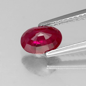 Rubino naturale rosso da 1,07 ct, taglio ovale, SI