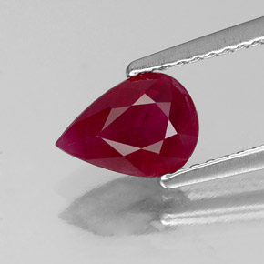 Rubino naturale rosso da 1,16 ct, taglio a pera, SI
