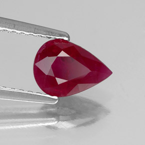 Rubino naturale rosso da 1,16 ct, taglio a pera, SI