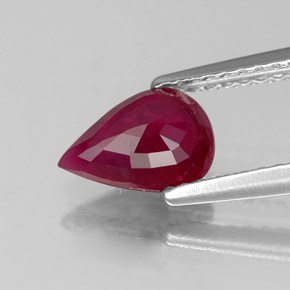 Rubino naturale rosso da 1,16 ct, taglio a pera, SI