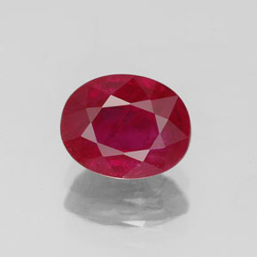 Rubino naturale rosso da 1,53 ct, taglio ovale, VS-SI