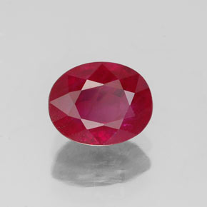 Rubino naturale rosso da 1,53 ct, taglio ovale, VS-SI