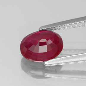 Rubino naturale rosso da 1,53 ct, taglio ovale, VS-SI