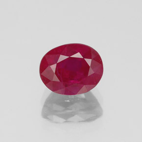 Rubino naturale rosso da 2,10 ct, taglio ovale, VS-SI