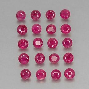 Rubino naturale rosso da 2,18 ct, taglio rotondo, VS-SI