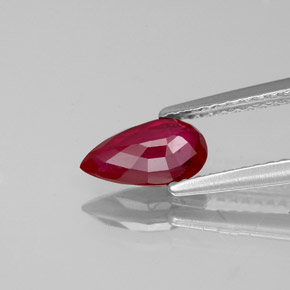 Rubino naturale rosso da 1,02 ct, taglio a pera, VS
