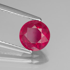 Rubino naturale rosso da 1,67 ct, taglio rotondo, VS-SI