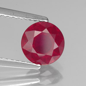 Rubino naturale rosso da 1,50 ct, taglio rotondo, VS-SI
