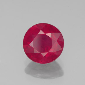 Rubino naturale rosso da 1,89 ct, taglio rotondo, VS-SI