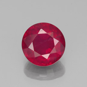 Rubino naturale rosso da 1,85 ct, taglio rotondo, VS-SI