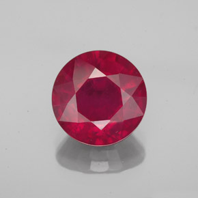 Rubino naturale rosso da 3,26 ct, taglio rotondo, VS-SI
