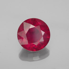 Rubino naturale rosso da 3,26 ct, taglio rotondo, VS-SI
