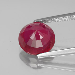 Rubino naturale rosso da 3,26 ct, taglio rotondo, VS-SI