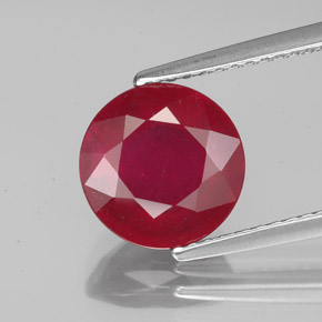 Rubino naturale rosso da 3,53 ct, taglio rotondo, VS-SI