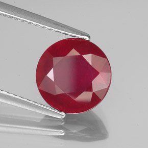 Rubino naturale rosso da 3,53 ct, taglio rotondo, VS-SI