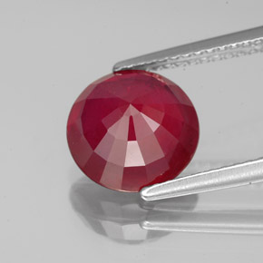 Rubino naturale rosso da 3,53 ct, taglio rotondo, VS-SI