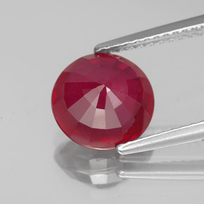 Rubino naturale rosso da 3,39 ct, taglio rotondo, VS-SI