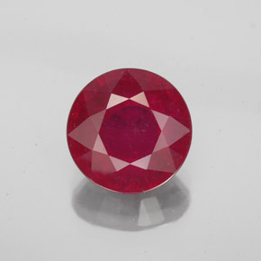 Rubino naturale rosso da 3,31 ct, taglio rotondo, VS-SI