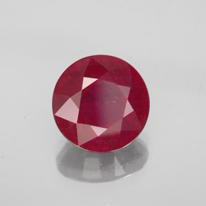 Rubino naturale rosso da 3,31 ct, taglio rotondo, VS-SI