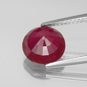 Rubino naturale rosso da 3,31 ct, taglio rotondo, VS-SI