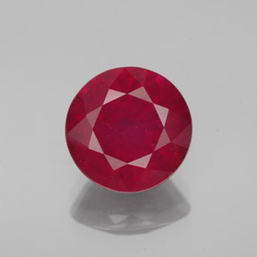 Rubino naturale rosso da 3,67 ct, taglio rotondo, VS-SI