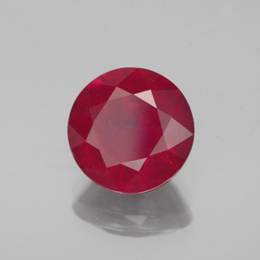 Rubino naturale rosso da 3,67 ct, taglio rotondo, VS-SI