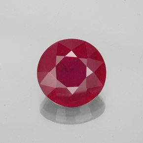 Rubino naturale rosso da 3,29 ct, taglio rotondo, VS-SI
