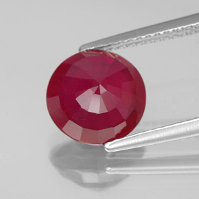 Rubino naturale rosso da 3,29 ct, taglio rotondo, VS-SI