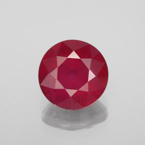 Rubino naturale rosso da 3,38 ct, taglio rotondo, VS-SI