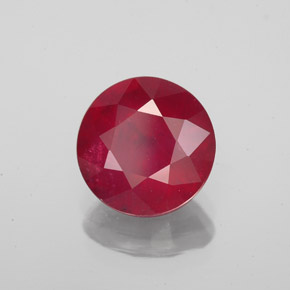 Rubino naturale rosso da 3,38 ct, taglio rotondo, VS-SI