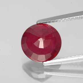 Rubino naturale rosso da 3,38 ct, taglio rotondo, VS-SI