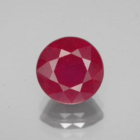 Rubino naturale rosso da 3,79 ct, taglio rotondo, VS-SI