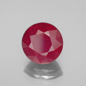Rubino naturale rosso da 3,79 ct, taglio rotondo, VS-SI