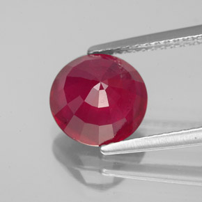 Rubino naturale rosso da 3,79 ct, taglio rotondo, VS-SI