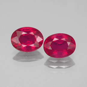 Rubino naturale rosso da  ct, taglio ovale, VS-SI