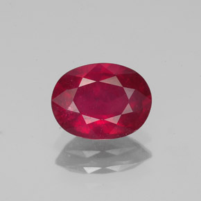 Rubino naturale rosso da 1,62 ct, taglio ovale, VS-SI