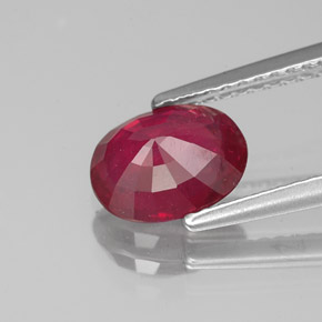 Rubino naturale rosso da 1,62 ct, taglio ovale, VS-SI