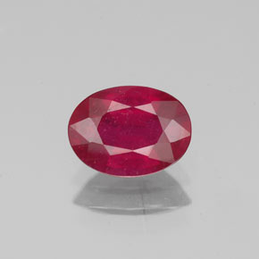 Rubino naturale rosso da 1,37 ct, taglio ovale, VS-SI