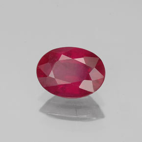 Rubino naturale rosso da 1,37 ct, taglio ovale, VS-SI